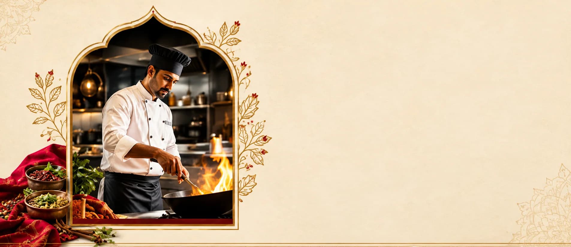 Chaska chef cooking over a flaming wok